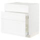 White METOD kitchen cabinet, 3 drawers, modern design.