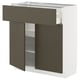 METOD kitchen unit: white & dark brown; 3 shelves, 1 drawer.