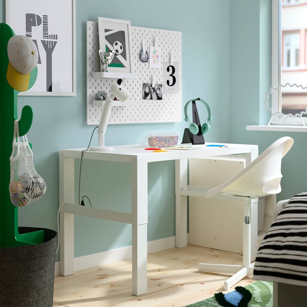 PÅHL Desk, height adjustable white, 96x58 cm