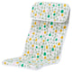 POÄNG colourful cushion for kids, white with green, yellow, and pink dots, soft, padded, safe seat.