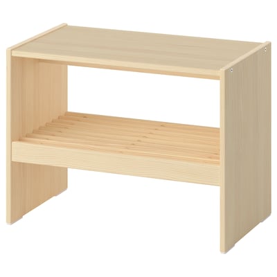 RAGGBERG, light wood bench with shoe shelf, simple design, sturdy pine.