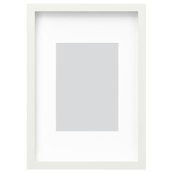 White RÖDALM picture frame with a modern look, versatile placement & ph-neutral mount.