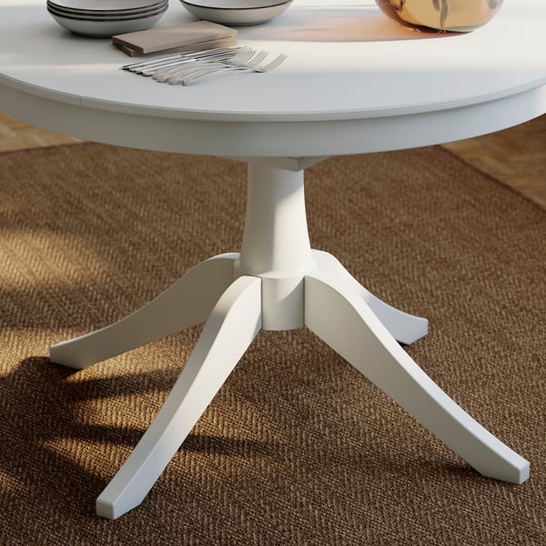 ROSENTORP / ROSENTORP Table and 4 chairs, white/Kilanda light beige white, 110/155 cm