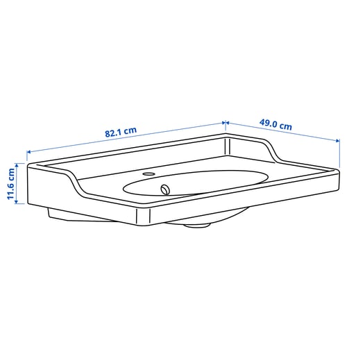 Illustration with measurements for the product: RUTSJÖN.