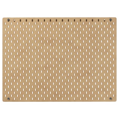 SKÅDIS pegboard, beige, rectangular, perforated design for hanging accessories, made of fibreboard with metal screws.