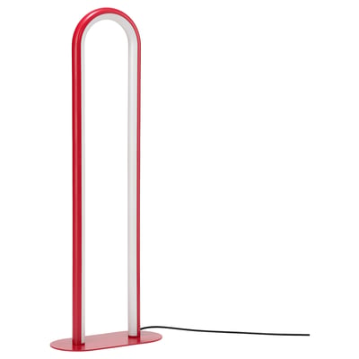 SOLVINDEN red lamp, sleek, u-shape, modern, standing, red abs plastic base.