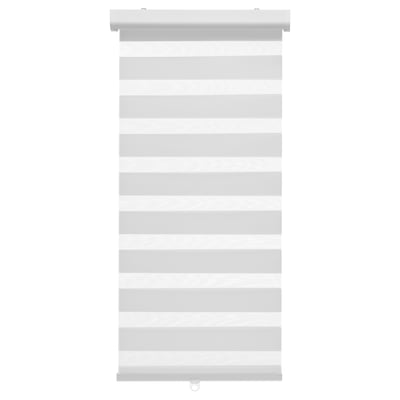 A TANDLUNDFLY dual roller blind in grey. It has a sleek design with horizontal stripes, suitable for window light control and privacy.