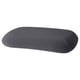 Dark grey, oval-shaped TÖCKENFLY pillow with soft cotton and elastane fabric.