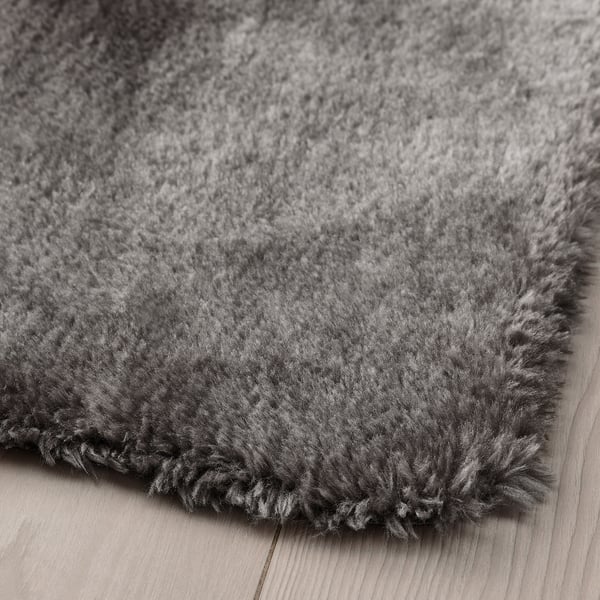 Soft, luxurious, grey rug made from recycled polyester. Cosy and warm, perfect for any room.