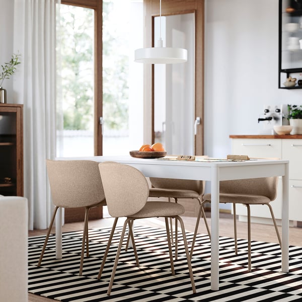 TONSTAD Table and 4 chairs, off-white/Tonerud dark beige, 150x80 cm