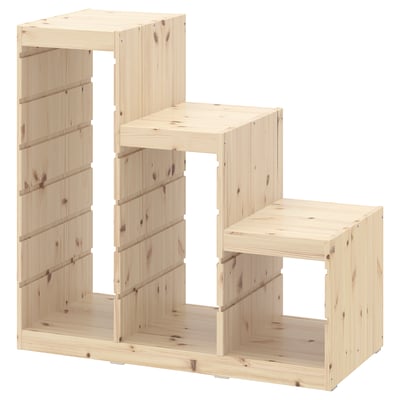 Ikea TROFAST frame, light wood, modular, three connected boxes.