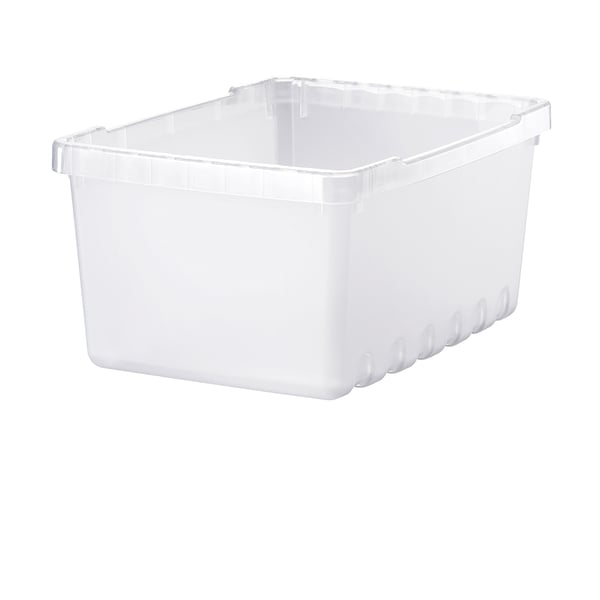 Plastic storage box UPPSNOFSAD for organising supplies, polypropylene, sturdy, stackable.