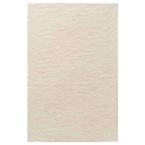 VÄXELFEL Rug, low pile, off-white, 200x300 cm