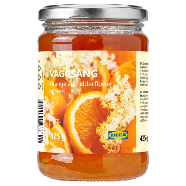 Orange elderflower jam, 425g, IKEA. Perfect for toast, waffles.