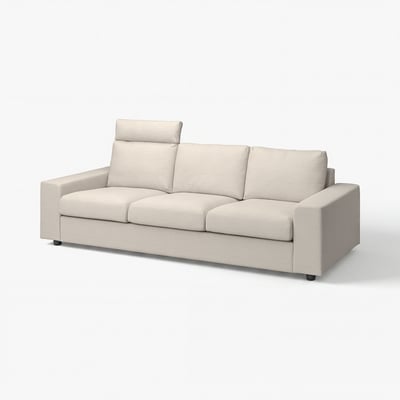 VIMLE sofa, cream, fabric, boxy design, 3-seater, modern style.