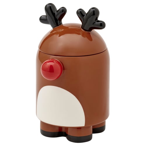 VINTERFINT Bowl with lid, reindeer brown, 12 cm