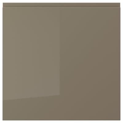 VOXTORP door, high gloss dark grey-brown, square, sleek modern design.