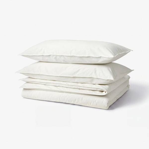 ÄNGSLILJA Sarung duvet dan 2 sarung bantal, putih, 240x220/50x80 cm