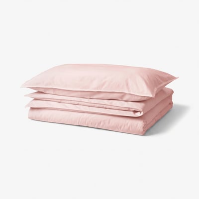 ÄNGSLILJA Sarung duvet dan sarung bantal, merah jambu lembut, 150x200/50x80 cm
