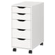 ALEX Unit laci beroda, putih/hitam, 36x76 cm