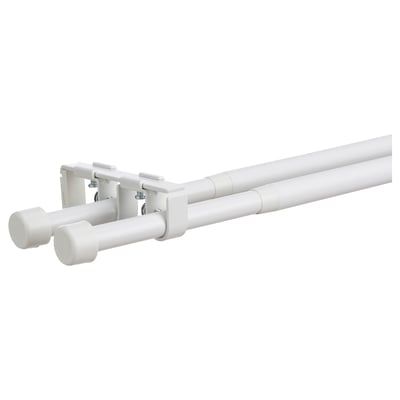 BEKRÄFTA Set rod dua langsir, putih, 120-210 cm 19 mm