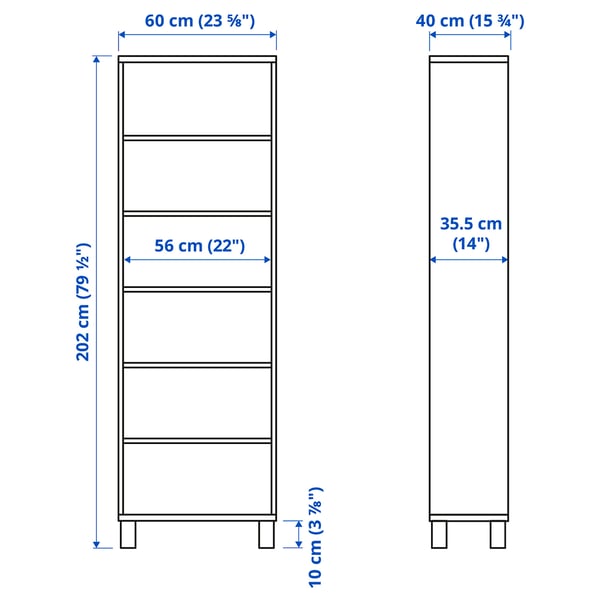 BESTÅ Unit kabinet, putih, 60x40x202 cm