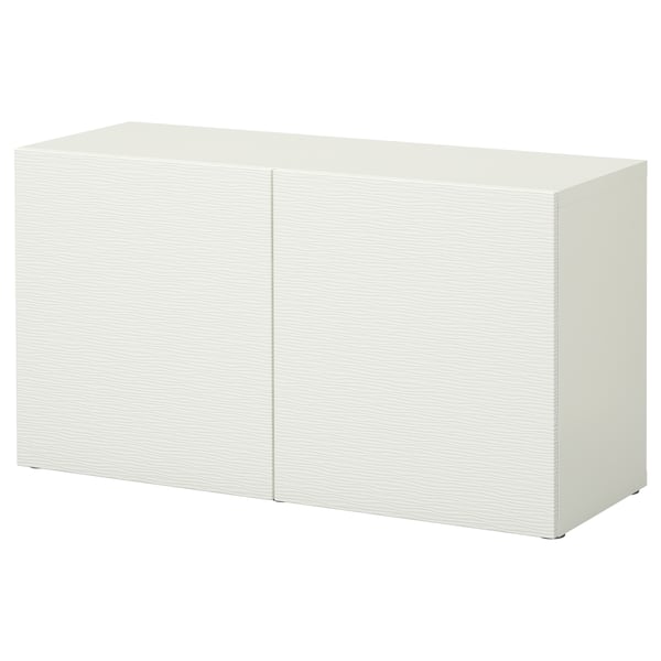 BESTÅ Unit rak berpintu, Laxviken putih, 120x42x64 cm