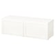 BESTÅ Unit rak berpintu, putih/Hanviken putih, 120x42x38 cm
