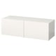 BESTÅ Unit rak berpintu, putih/Selsviken berkilat/putih, 120x42x38 cm
