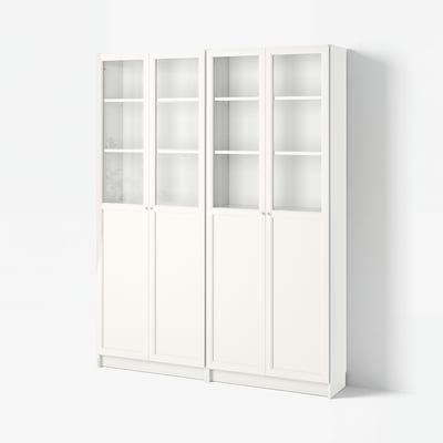 BILLY / OXBERG Rak buku, putih, 160x30x202 cm