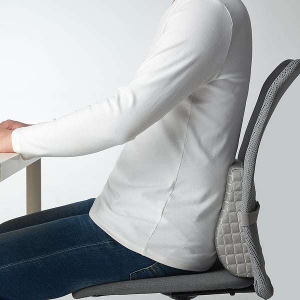BORTBERG Kusyen lumbar, kelabu, 31x23 cm