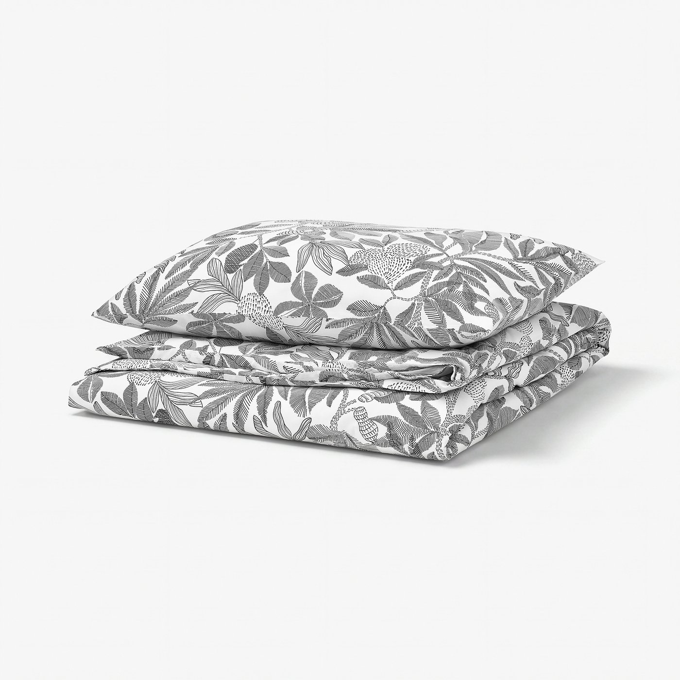 BROKDRACENA Sarung duvet dan sarung bantal, putih/hitam, 150x200/50x80 cm