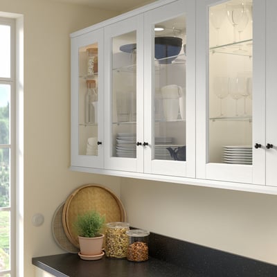 ENKÖPING Pintu kaca, putih kesan kayu, 40x40 cm