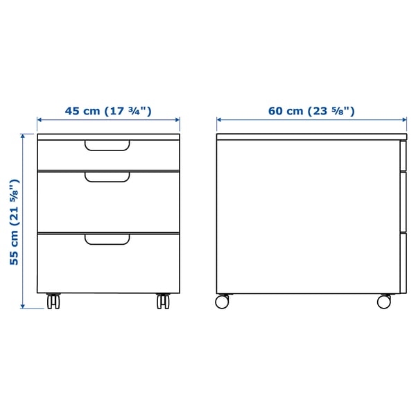 GALANT Unit laci beroda, putih, 45x55 cm