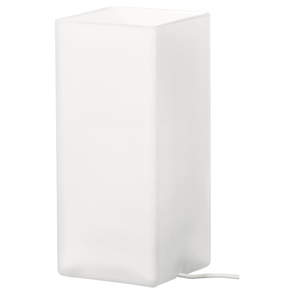 GRÖNÖ Lampu meja, kaca berfros putih, 22 cm