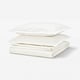 HAMPFLOCKEL Sarung duvet dan 2 sarung bantal, putih, 240x220/50x80 cm