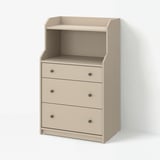 HAUGA Almari 3 laci dengan para-para, kuning air, 70x46x116 cm
