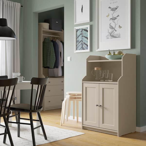 HAUGA Kabinet 2 pintu, kuning air, 70x116 cm