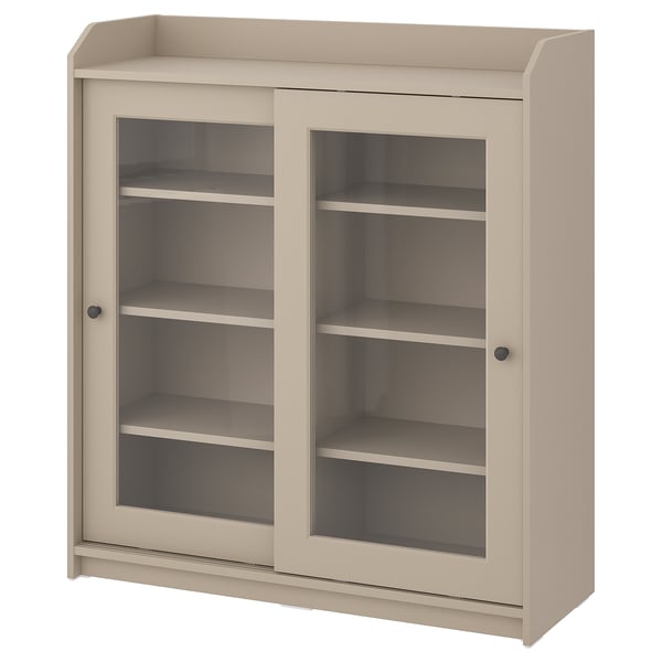 HAUGA Kabinet pintu kaca, kuning air, 105x116 cm