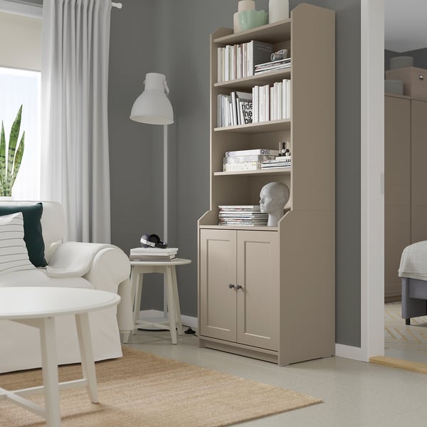 HAUGA Kabinet tinggi 2 pintu, kuning air, 70x199 cm