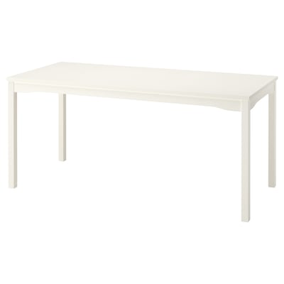 HAUGA Meja, putih/venir kayu birch, 168x74 cm