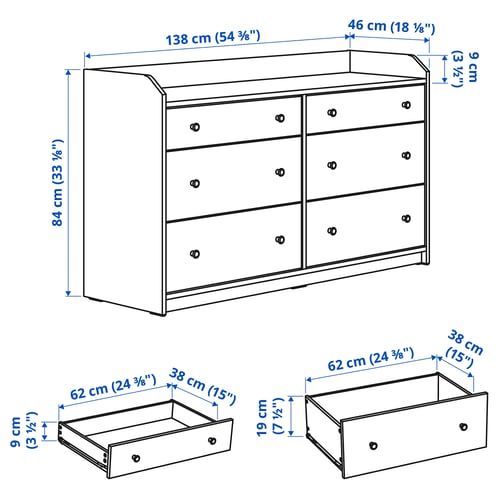 HAUGA Set 3 unit perabot bilik tidur