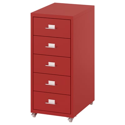HELMER Unit laci beroda, merah, 28x44x65 cm