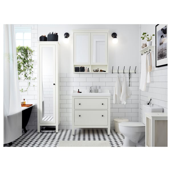 HEMNES Kbt tgi dgn ptu kc, putih, 49x31x200 cm