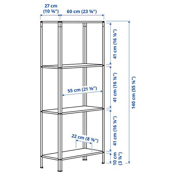 HYLLIS Unit para-para, dalam/luar, 60x27x140 cm