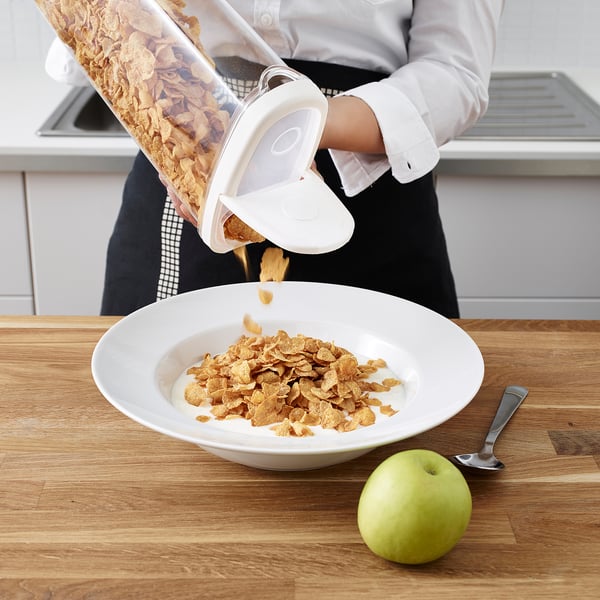 IKEA 365+ Balang makanan kering berpenutup, lut sinar/putih, 2.3 l