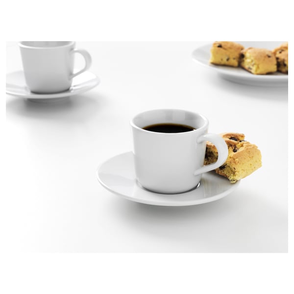IKEA 365+ Cawan dan piring espreso, putih, 6 cl