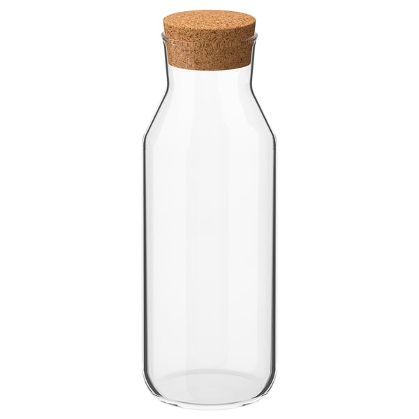 IKEA 365+ Serahi dengan penyumbat, kaca jernih/gabus, 0.5 l