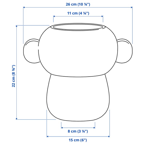 IKEA PS 2026 Vas, kaca/hijau/putih, 22 cm