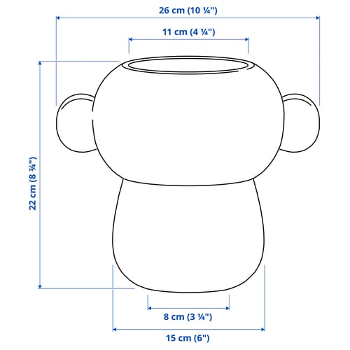 IKEA PS 2026 Vas, kaca/hijau/putih, 22 cm
